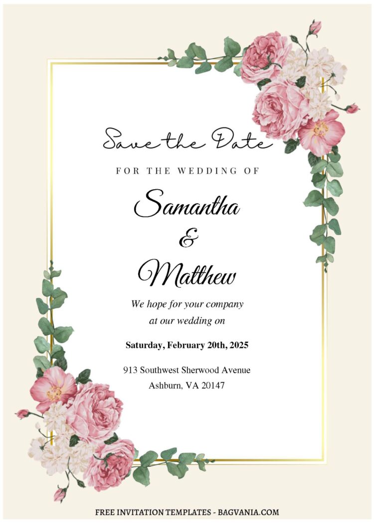 (Free Editable PDF) Soft And Subtle Floral Wedding Invitation Templates ...