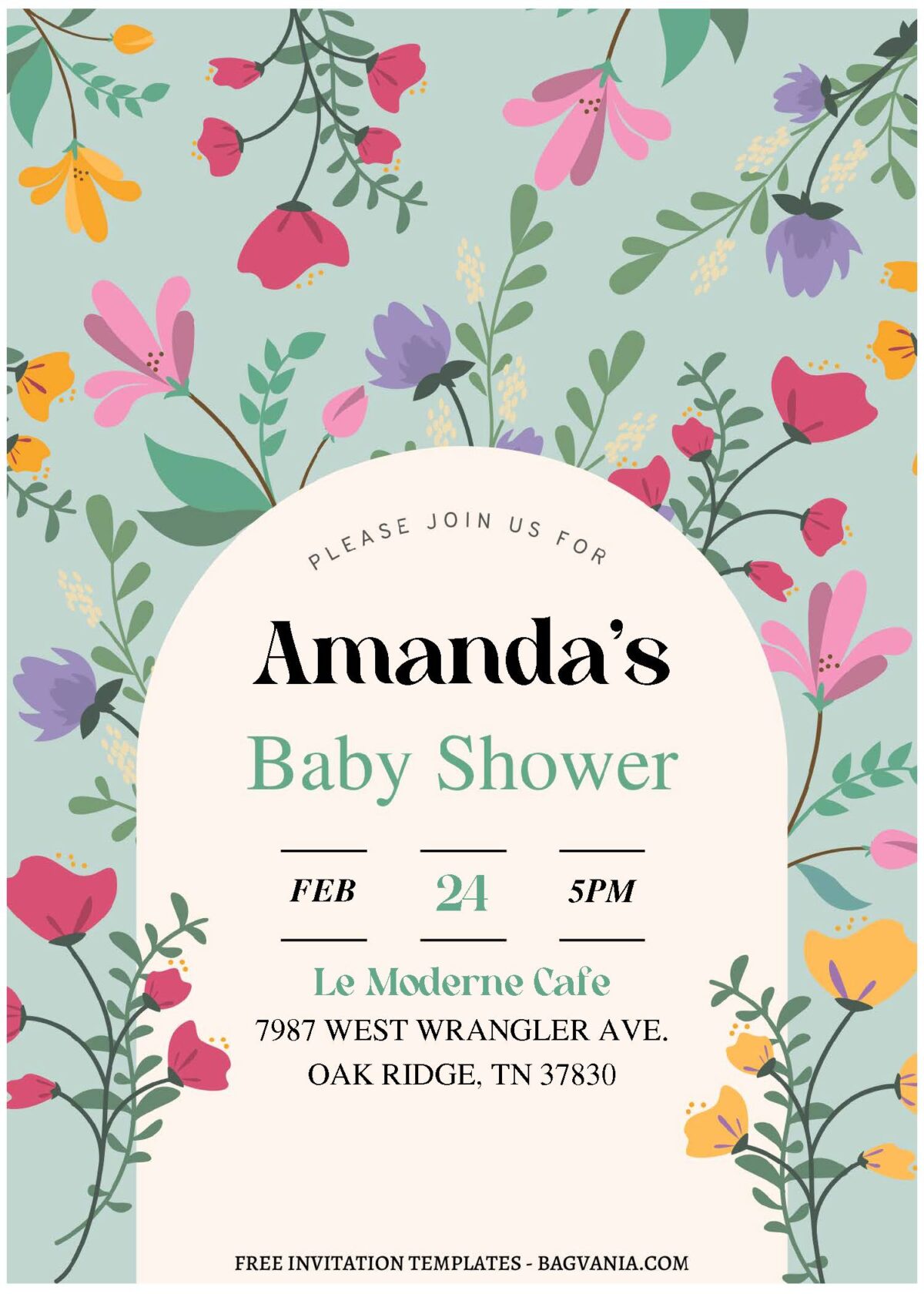 (Free Editable PDF) Garden Paradise Baby Shower Invitation Templates C