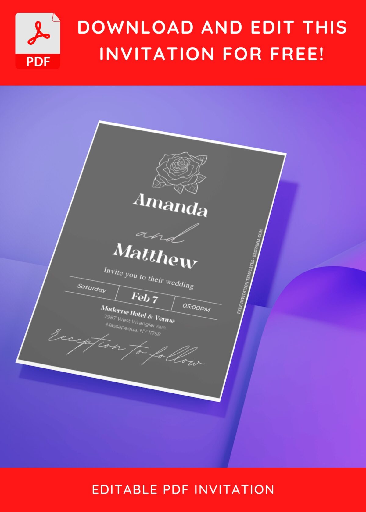 (Free Editable PDF) The Script Wedding Invitation Templates I