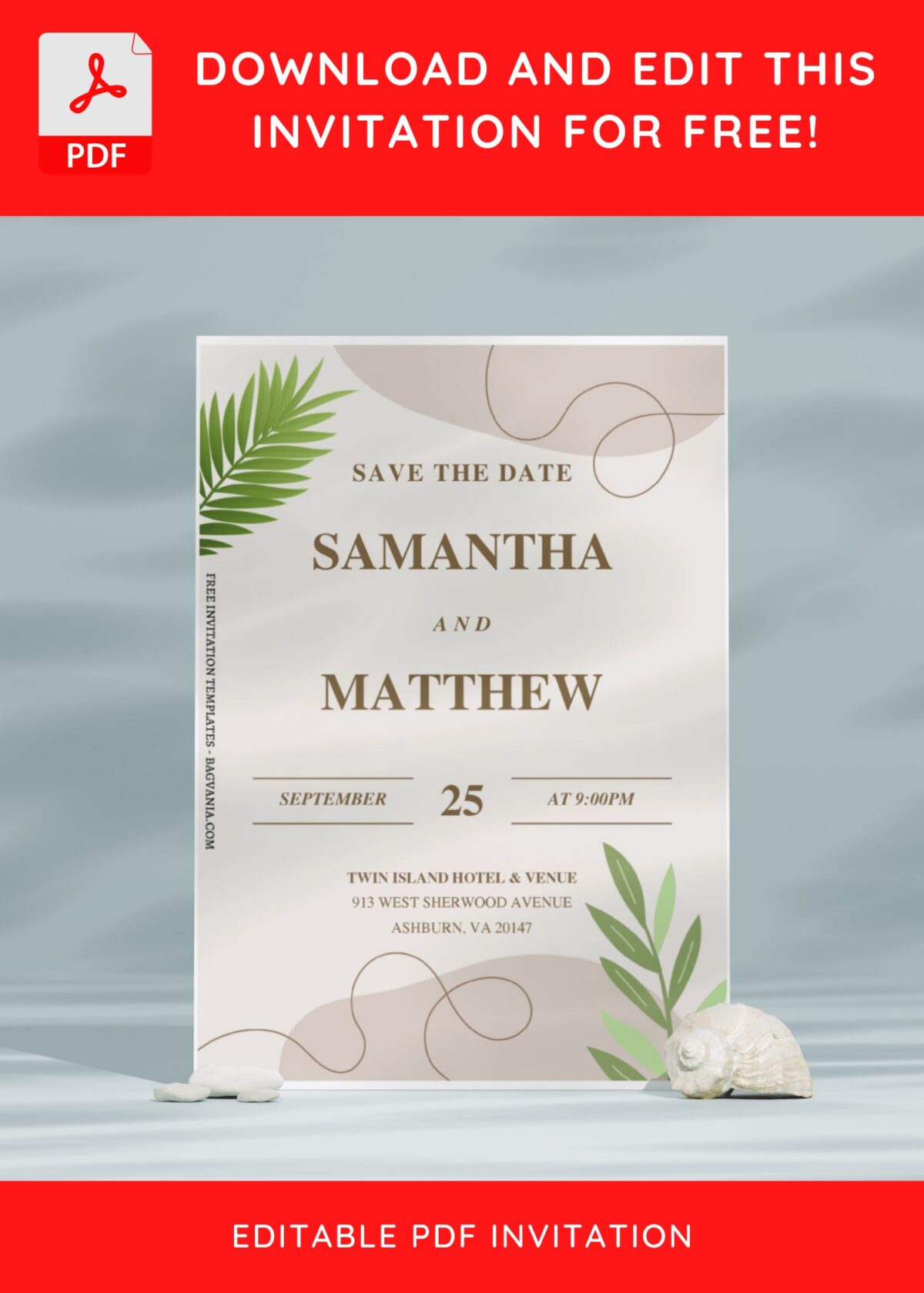 (Free Editable PDF) Beige Bohemian Greenery Baby Shower Invitation Templates E