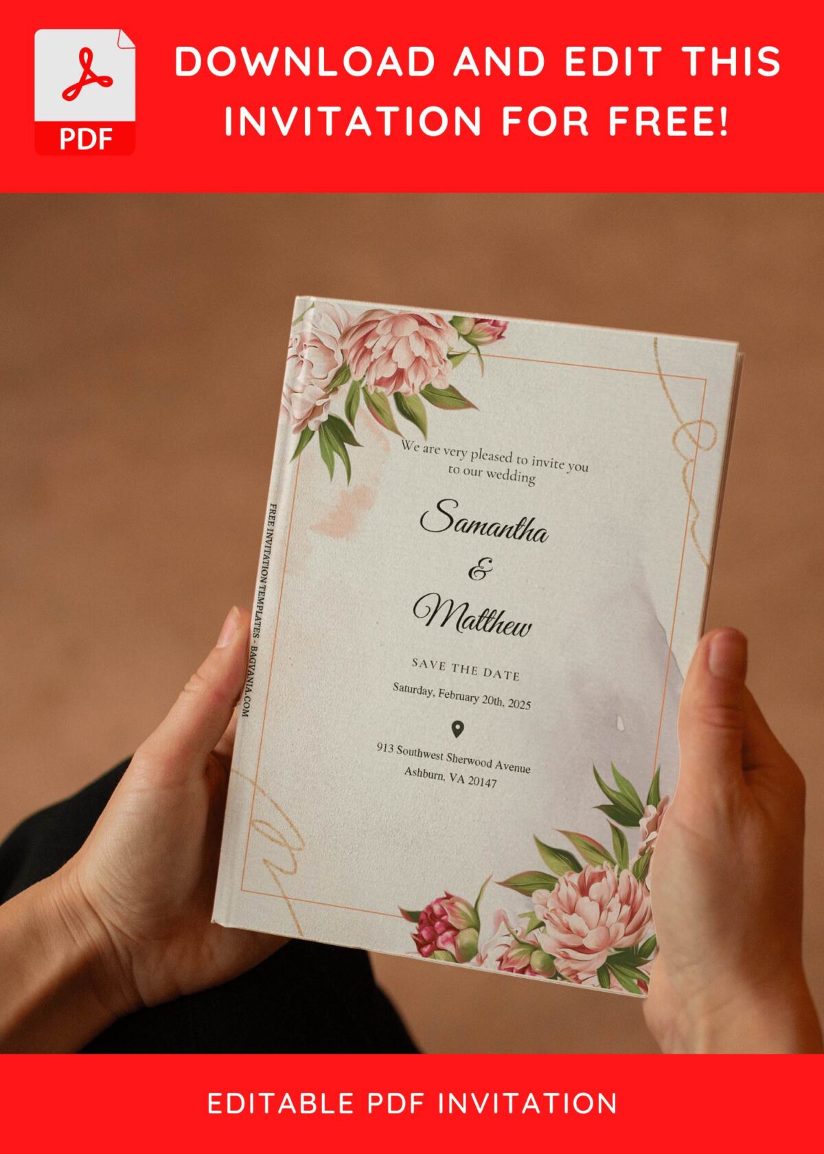 (Free Editable PDF) Natural Whispers Wedding Invitation Templates I