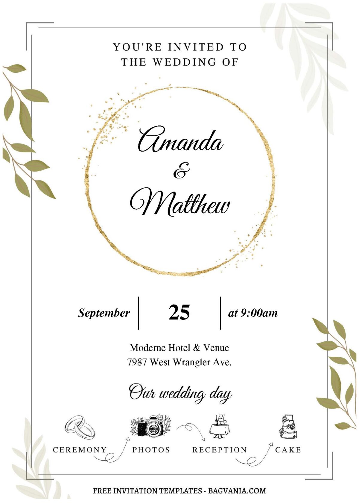 (Free Editable PDF) Wonderful Autumn Wedding Invitation Templates A