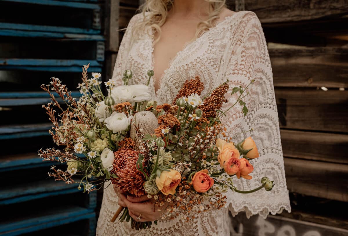 Boho Greenery Wedding Flowers