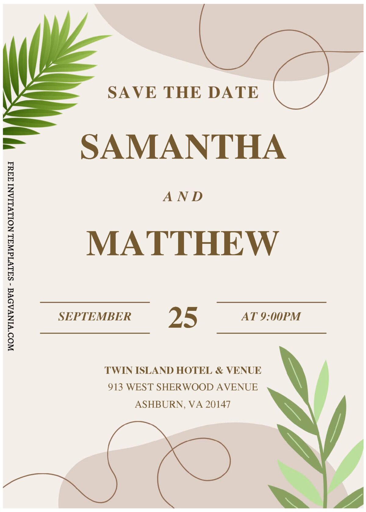 (Free Editable PDF) Beige Bohemian Greenery Baby Shower Invitation Templates A