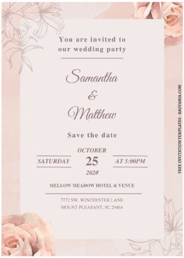 (Free Editable PDF) Everlasting Spring Meadow Wedding Invitation ...