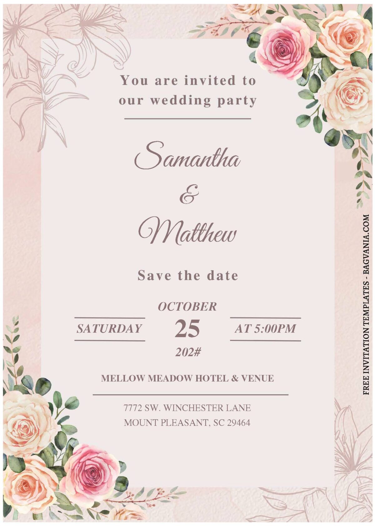 (Free Editable PDF) Everlasting Spring Meadow Wedding Invitation Templates A