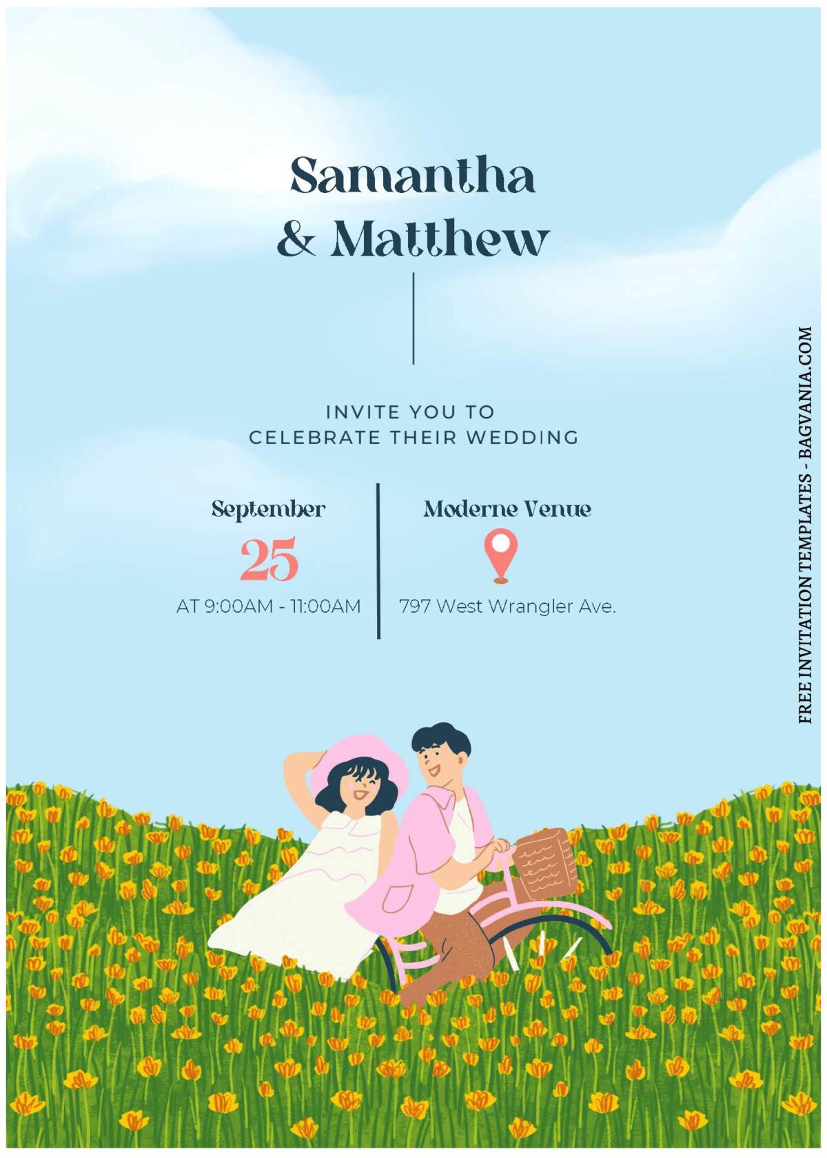(Free Editable PDF) Fall In Love Wedding Invitation Templates A