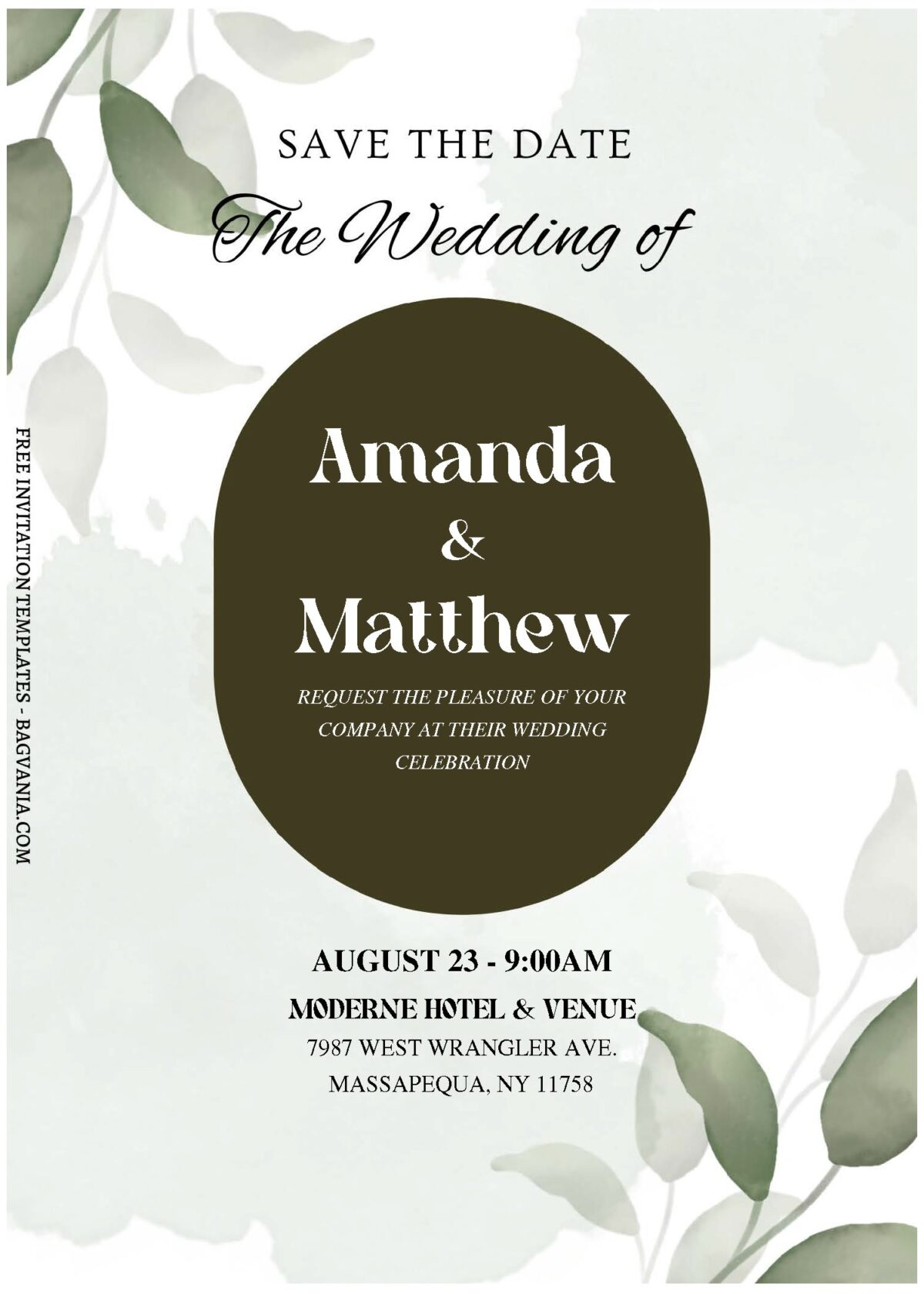 (Free Editable PDF) Evergreen Haven Wedding Invitation Templates C
