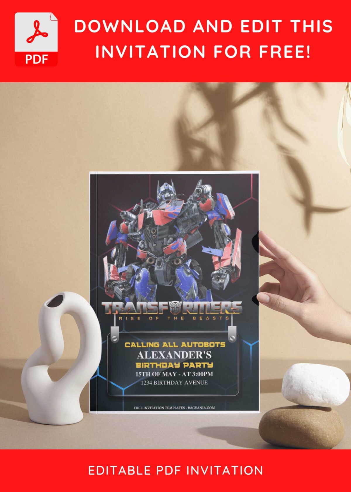 (Free Editable PDF) Roll Out The Fun Transformers Birthday Invitation Templates I