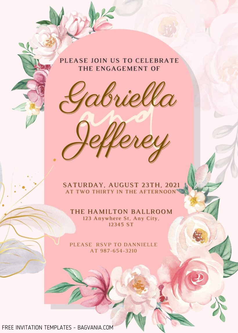 8+ Soft Pinky Flowers Engagement Invitation Templates