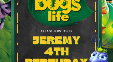 FREE Editable A Bug's Life Birthday Invitation