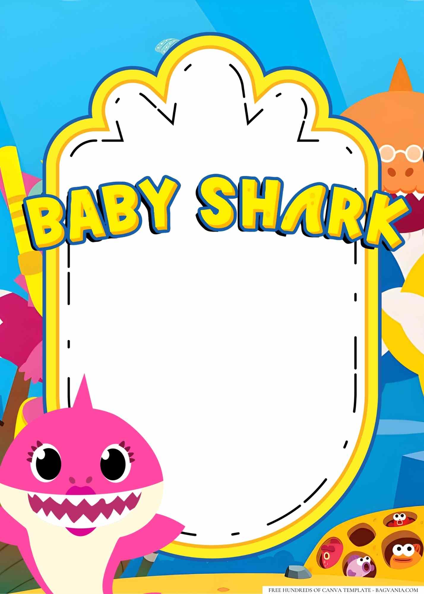 16+ Baby Shark Birthday Invitation Templates | FREE Printable Birthday ...