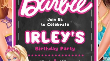 FREE Editable Barbie Birthday Invitation