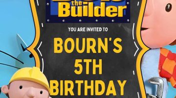 FREE Editable Bob the Builder Birthday Invitation