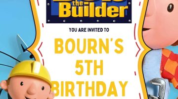 FREE Editable Bob the Builder Birthday Invitation