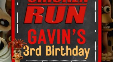 FREE Editable Chicken Run Birthday Invitation