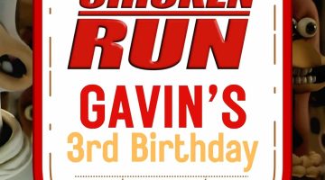 FREE Editable Chicken Run Birthday Invitation