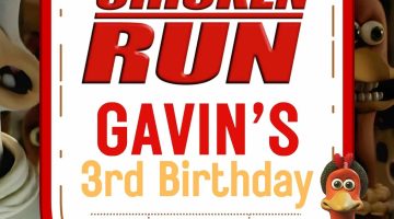 FREE Editable Chicken Run Birthday Invitation