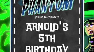 FREE Editable Danny Phantom Birthday Invitation