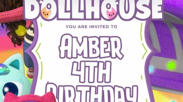 FREE Editable Gabby's Dollhouse Birthday Invitation
