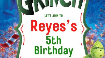 FREE Editable Grinch Birthday Invitation