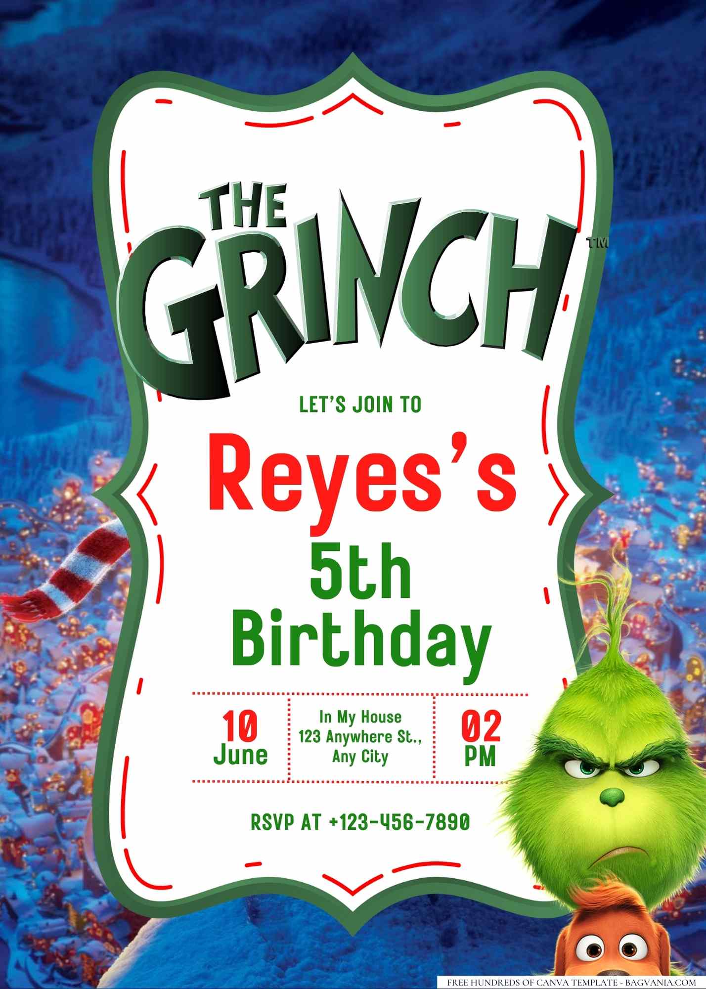 18+ Grinch Birthday Invitation Templates | FREE Printable Birthday ...
