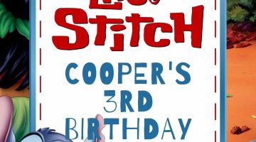 FREE Editable Hawaiian Lilo Stitch Birthday Invitation