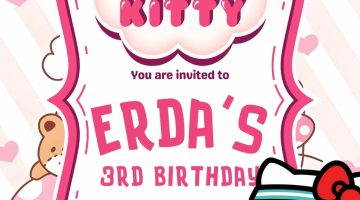 FREE Editable Hello Kitty Birthday Invitation