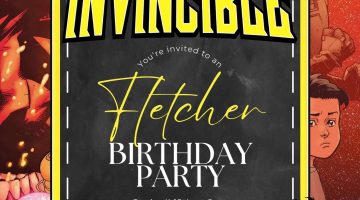 FREE Editable Invincible Birthday Invitation