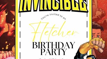 FREE Editable Invincible Birthday Invitation