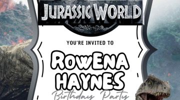 FREE Editable Jurassic World Birthday Invitation