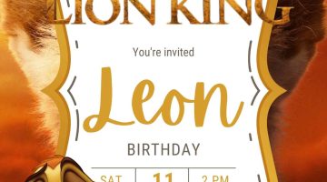 FREE Editable Lion King Birthday Invitation