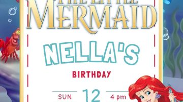 FREE Editable Mermaid Birthday Invitation