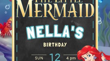 FREE Editable Mermaid Birthday Invitation