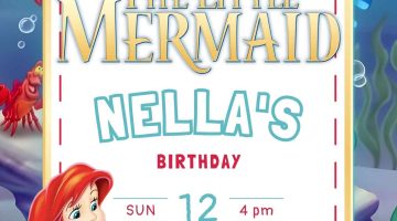 FREE Editable Mermaid Birthday Invitation