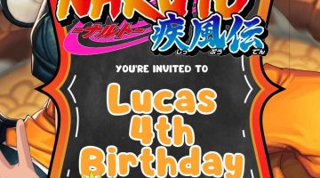 FREE Editable Naruto Birthday Invitation