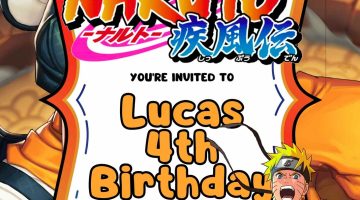 FREE Editable Naruto Birthday Invitation