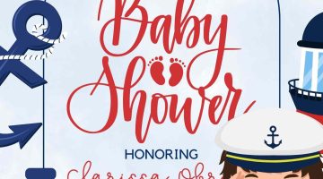 FREE Editable Nautical Ahoy! Baby Shower Invitation