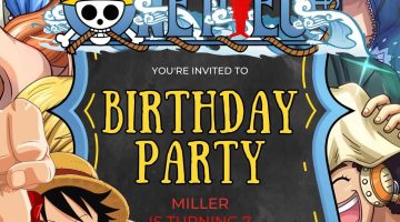 FREE Editable One Piece Birthday Invitation