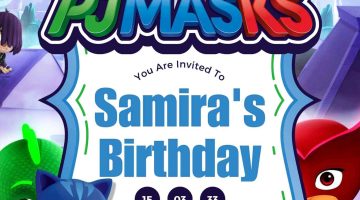 FREE Editable PJ Masks Birthday Invitation