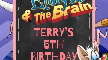 FREE Editable Pinky and the Brain Birthday Invitation