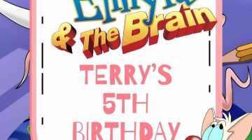 FREE Editable Pinky and the Brain Birthday Invitation