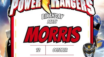 FREE Editable Power Rangers Birthday Invitation