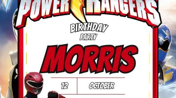 FREE Editable Power Rangers Birthday Invitation