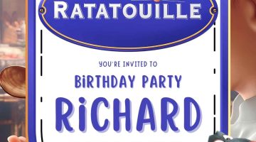 FREE Editable Ratatouille Birthday Invitation