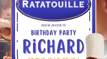 FREE Editable Ratatouille Birthday Invitation