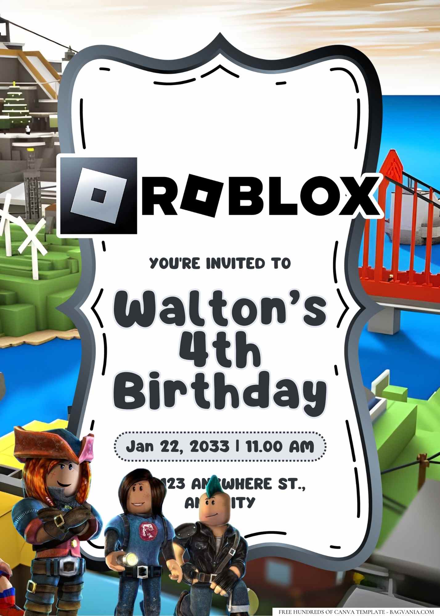 Roblox Birthday Invitation Template Canva 1 - Payhip