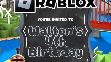 FREE Editable Roblox Birthday Invitation