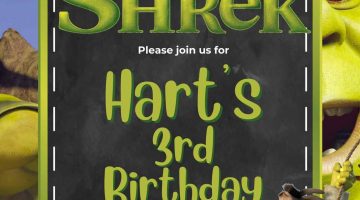 FREE Editable Shrek Birthday Invitation