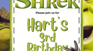 FREE Editable Shrek Birthday Invitation